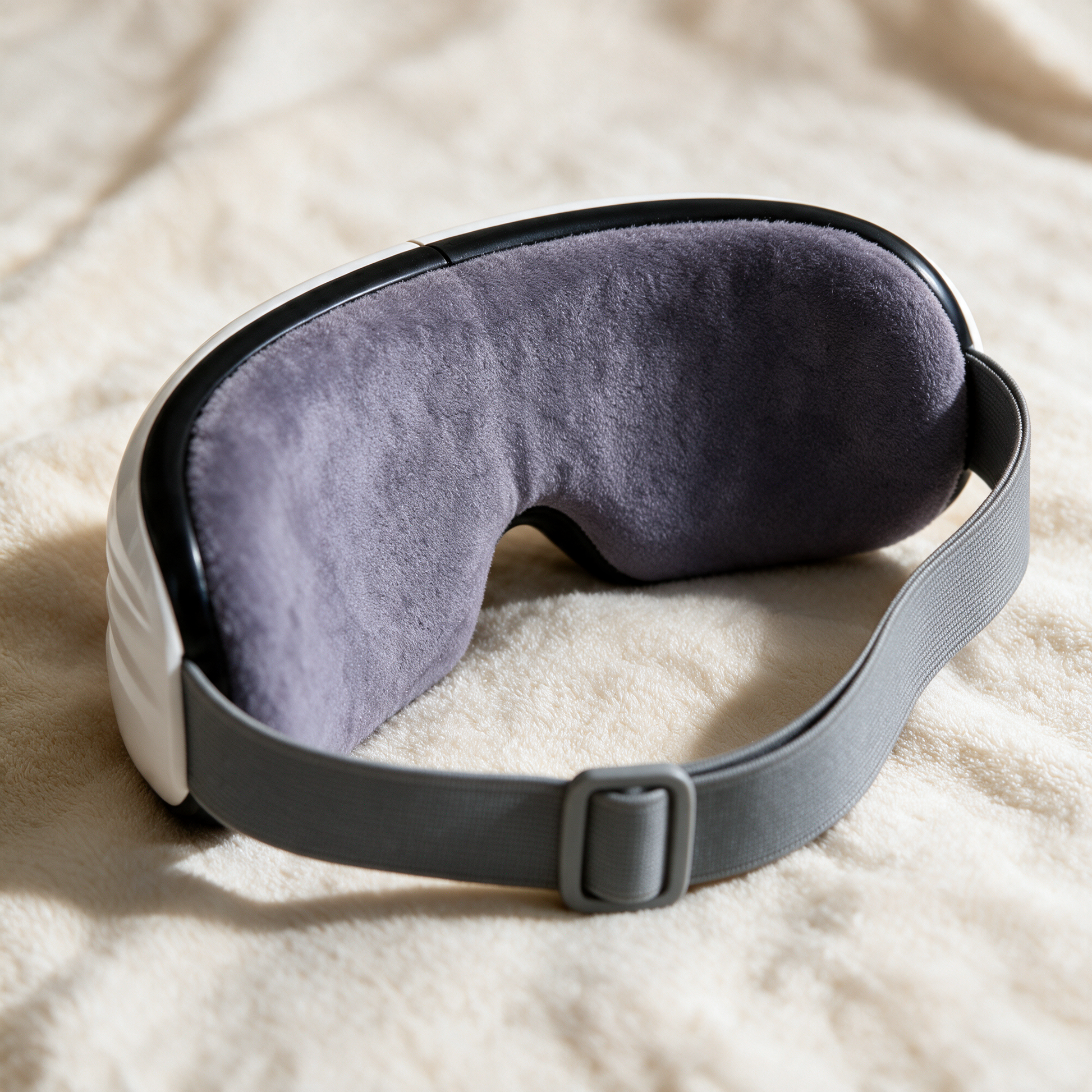 The soft plush inner cushion of the Heated Eye Massager